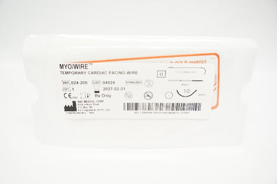 A&E 024-200 2-0 Myo/Wire Temporary Cardiac Pacing Wire 1/2c 26mm 61cm x 89mm